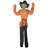 Skeleton Scarecrow Prop with Rotating Head Figurine