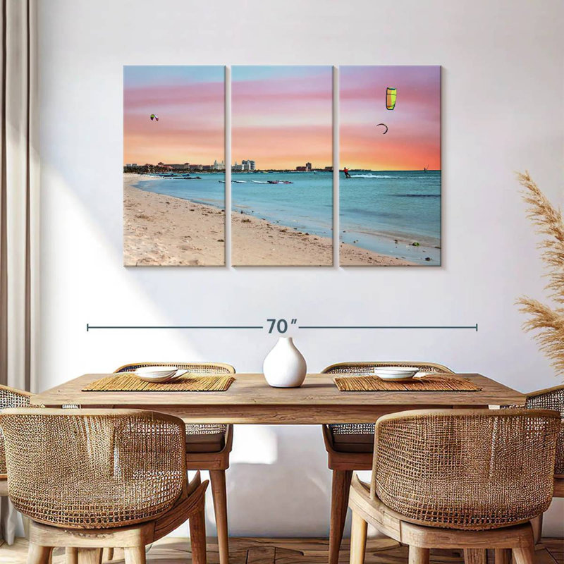 Gillard, coucher de soleil à Palm, Gillard, Aruba, H 36 po x l 57 po