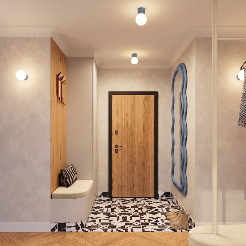 Halo Aluminium Flush Mounted Sconce, Light Blue