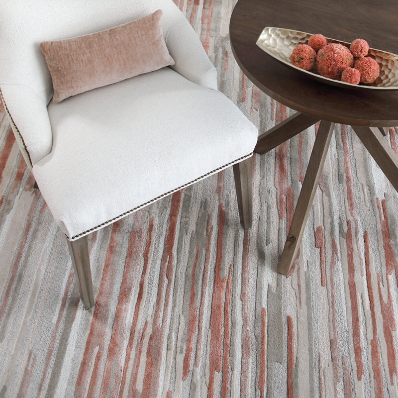 Aspen Hand-Tufted Indoor Rug Abstract Stripe Brown/Red/Beige, Rectangle 9' x 13'