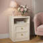 Ensemble de 2 tables de chevet modernes en bois beige, tables d'appoint de 15,7 po de largeur avec armoire de rangement et tablette ouverte