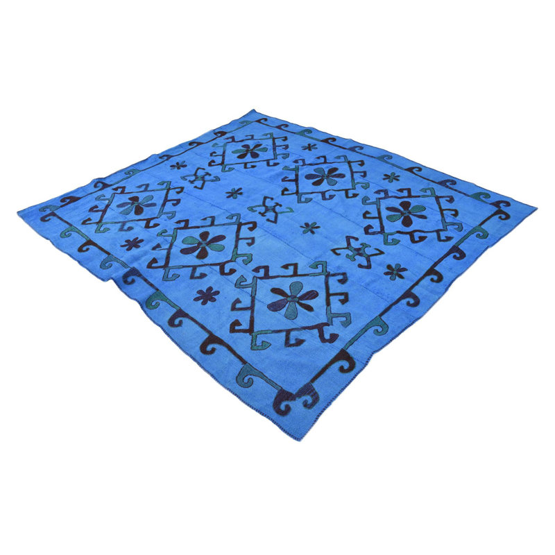 6 Ft Square Perry Blue Rug