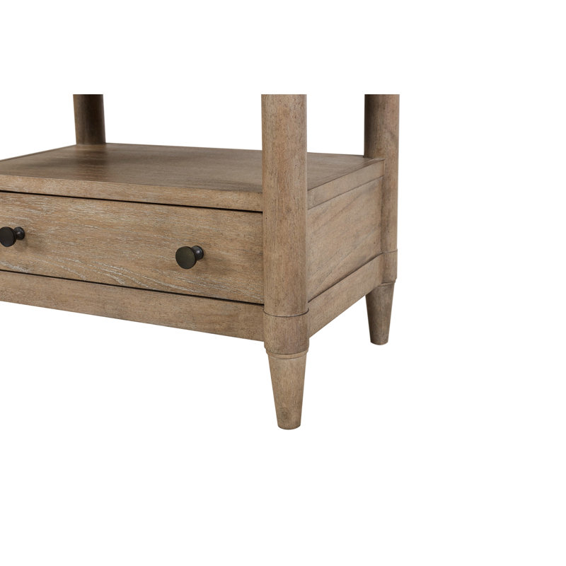 Table de chevet ouverte de couleur sable - 2 tiroirs et finition personnalisée comprenant 2, dessus doublé en feutre, fond, bois massif +