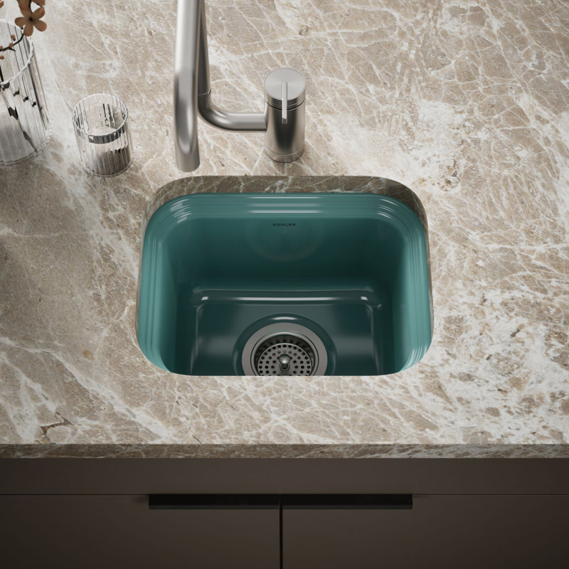 Évier de cuisine encastrable L 15 po x l 12,38 po Northland ™, Bleu foncé / gris