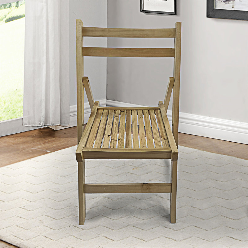 Ensemble de 4 chaises pliantes en bois, Naturel
