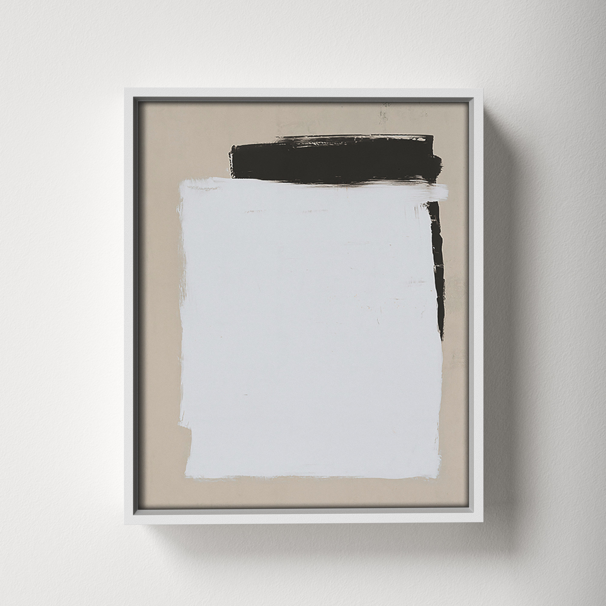 Two Mirrors, 11.5" H x 9.5" W, White, Framed Canvas
