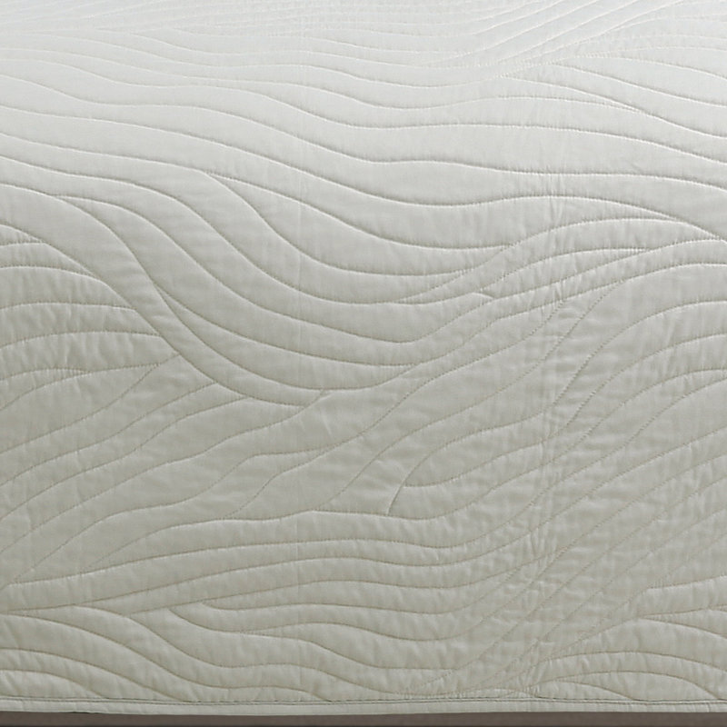 Ensemble de courtepointe en microfibre Calista, Courtepointe grand + 2 couvre-oreillers standard, Gruau