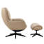 Fauteuil inclinable et repose-pieds en cuir Gorete-2031667400