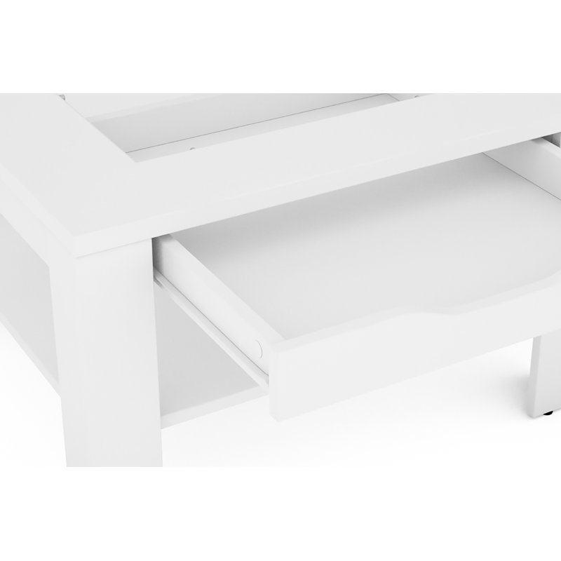 Hadlow Four Leg Coffee Table with Storage, White