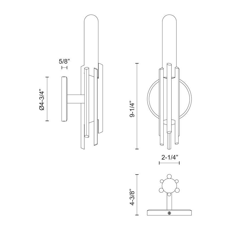 Torres Polished Nickel Dimmable Iron Bath Sconce