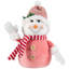 Figurine de Noël bonhomme de neige scintillant avec chapeau tricoté - 8,5 po