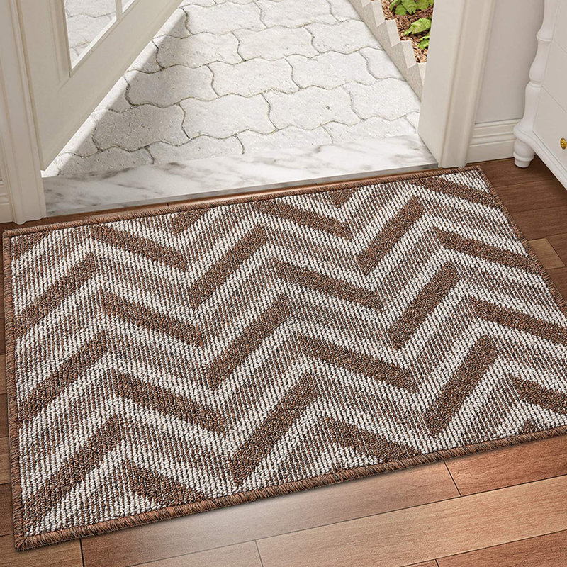Tapis de porte d'extérieur antidérapant Blass, L 20 po x L 31 po, Brun
