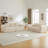 Compression Sofas Set, Beige Corduroy 5 Seat Modern Home Lounge
