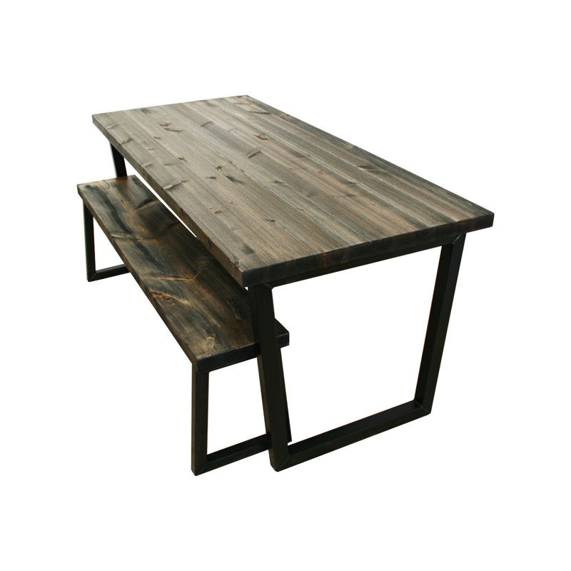 Gastelum 6 - Person Dining Set, 75 x 180 x 90cm, Distressed Grey, Grey