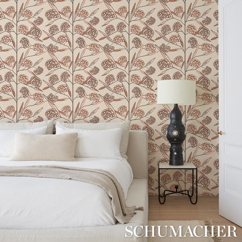 Schumacher x Neisha Crosland Jacob'S Tree Wallpaper, Old Rose