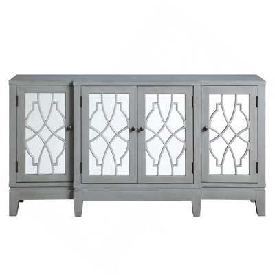 Magdi Antique Gray Finish Console Cabinet