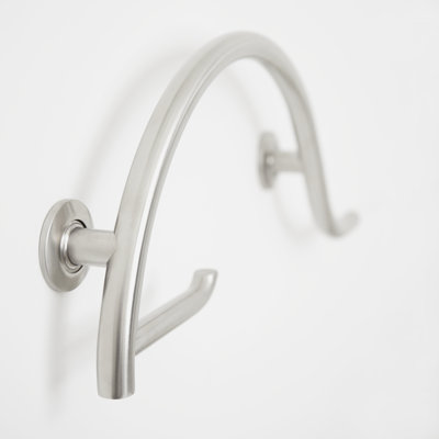 30" Pismo Curved Grab Bar with Toilet Paper Holder