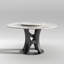 Table de salle à manger ronde à 4 ou 6 places avec plateau tournant en pierre frittée de 53 po Moiser-797977891