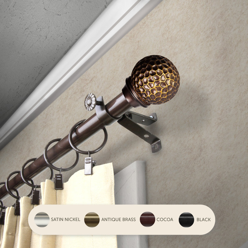 Tringle à rideaux Celio, 3/4 po de diamètre, Cacao, 120" – 170"