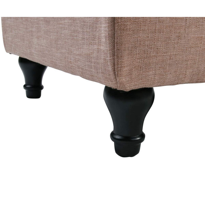 Chaise longue à accoudoir gauche avec rangement Rhoda