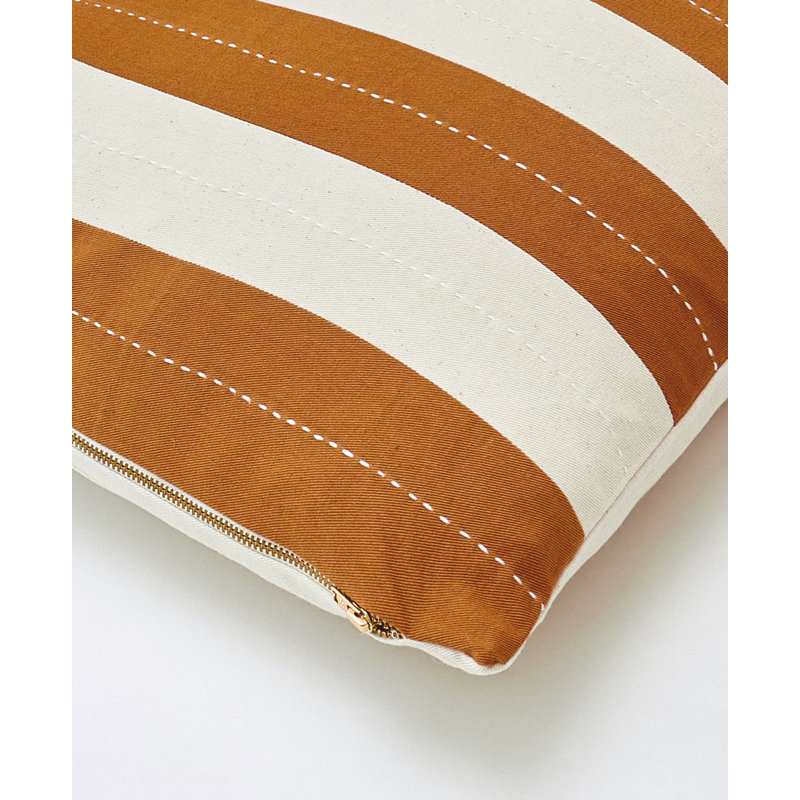Medium Rainbow Throw Pillow, 18"H x 18"W, Brown/White Geometric