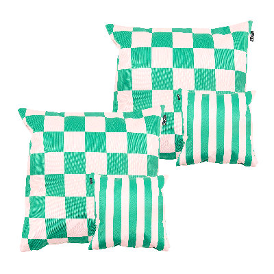 Checkerboard & Stripe Indoor-Outdoor Cushions