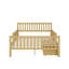 Structure de lit plateforme en bois avec garde-corps et 2 tiroirs, structure en bois de pin massif avec support à lattes-1787830961