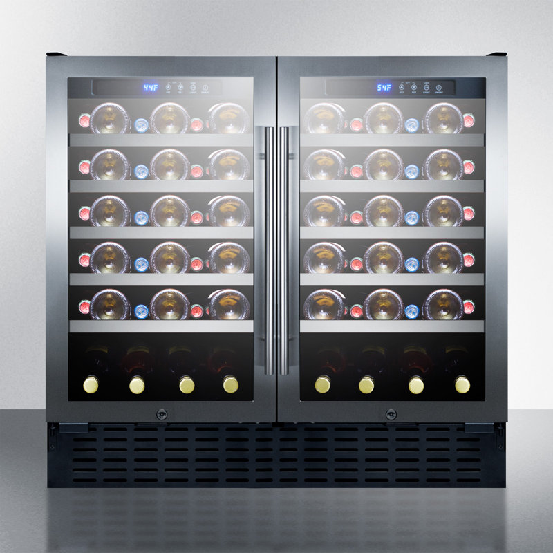 Summit Appliance Dual Zone 35.38'' 68 Bottle Wine Refrigerator