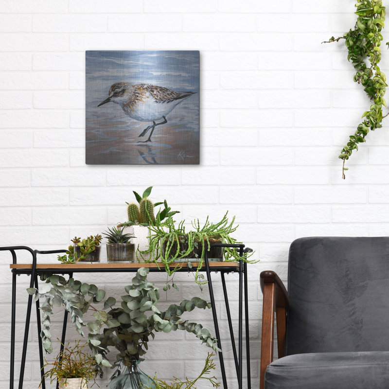 Art mural en métal Rosecliff Heights «Sand Piper» par Lindsay Kivi, H 12 po x l 12 po