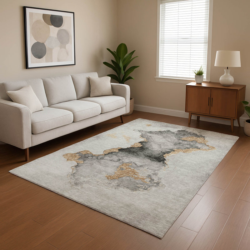 Premium Machine Washable Jacquez AMF1795 Modern Rug, Rectangle 2'6" x 3'10"