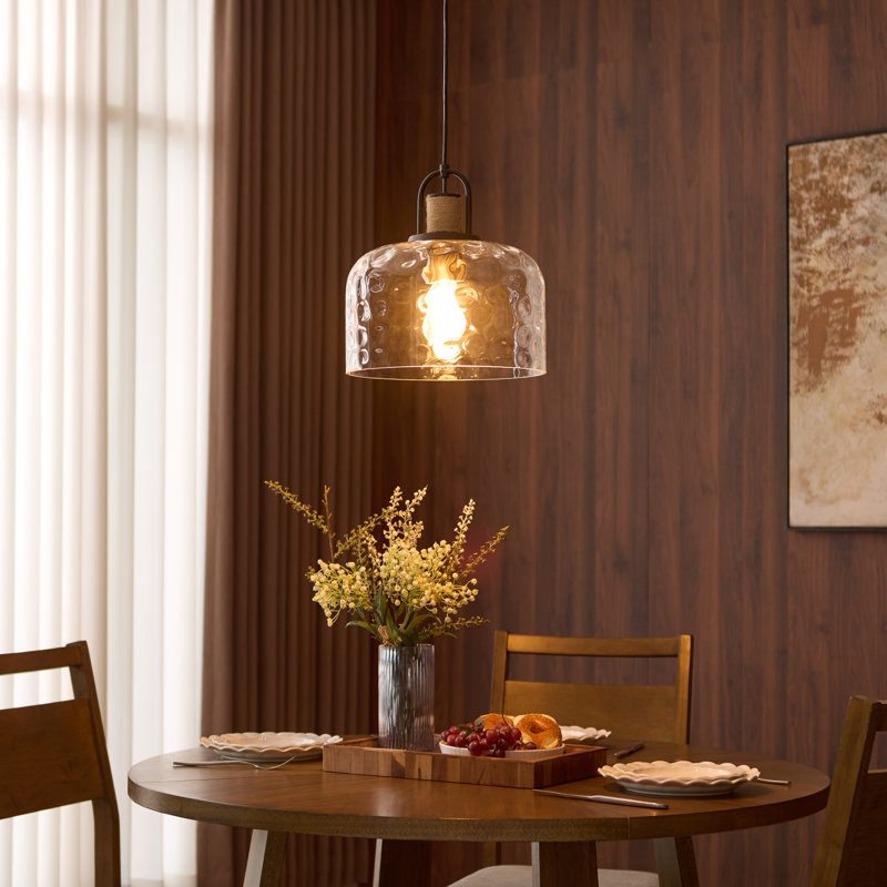 1-light Farmhouse Glass Pendant Light