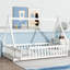 Lit simple en forme de tente, lit tipi avec garde-corps, lattes et porte, blanc-704512334-704512333