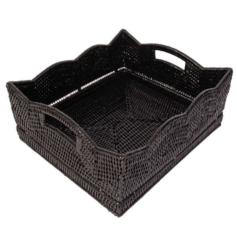 Plateau de repose-pieds / table basse Landry, H 6 po x l 14 po x P 12 po, Noir Tudor