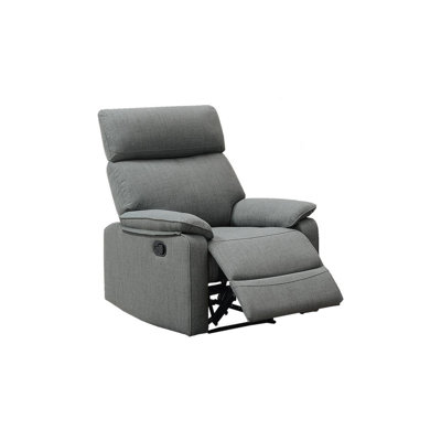 Fauteuil inclinable manuel 35 po Vesna, toile de jute bleue, assise rembourrée, bois massif