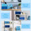 Boîtes de rangement décoratives 4 pièces avec couvercles, boîtes de rangement en papier empilables avec porte-étiquettes, boîtes à souvenirs avec souvenirs photo pour organisateur de classeur de bureau personnel (dégradé bleu)