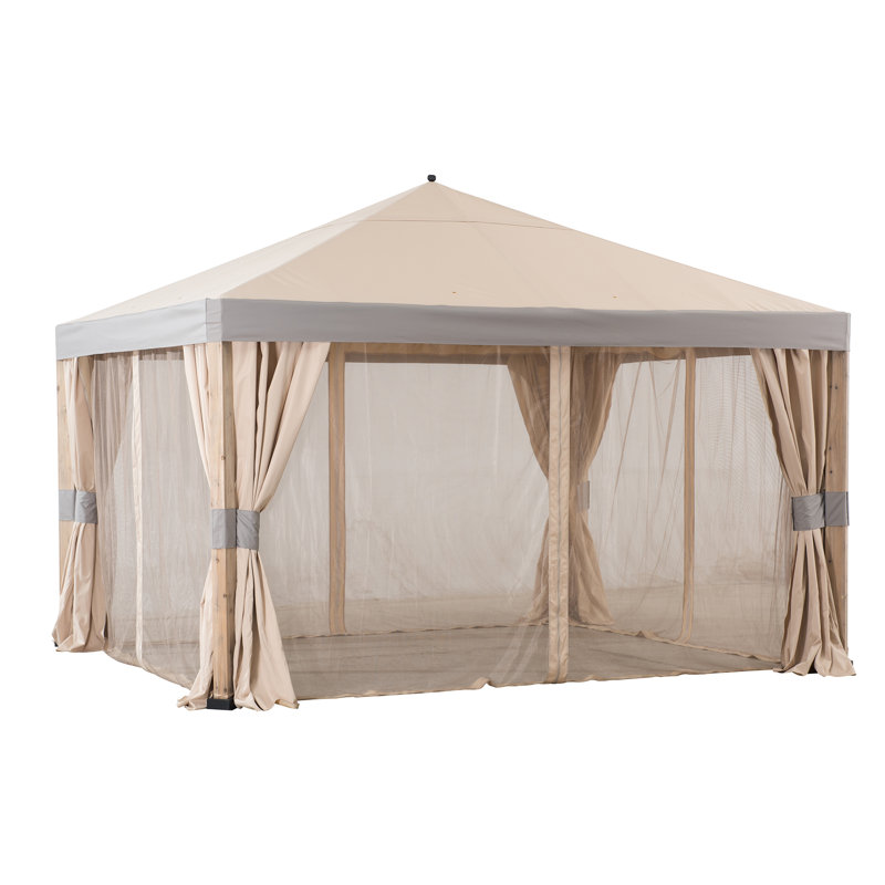 Pavillon de jardin en bois massif l 13 pi. x p 11 pi. Jason