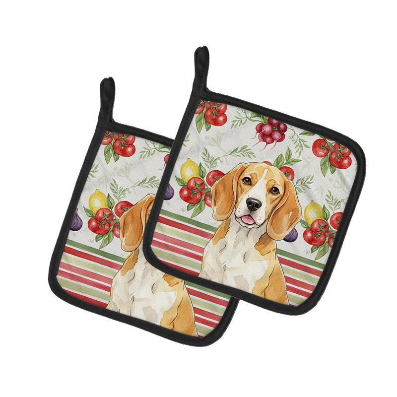 Paire de poignées citron et blanc Beagle