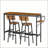 Bar Table Set with wine bottle storage rack