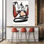 Art mural contemporain contemporain entrelacé abstrait visages abstraits-129007943