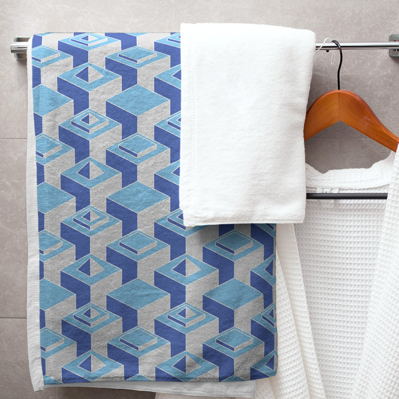 Jordao Bath Towel, Teal/Dark Purple