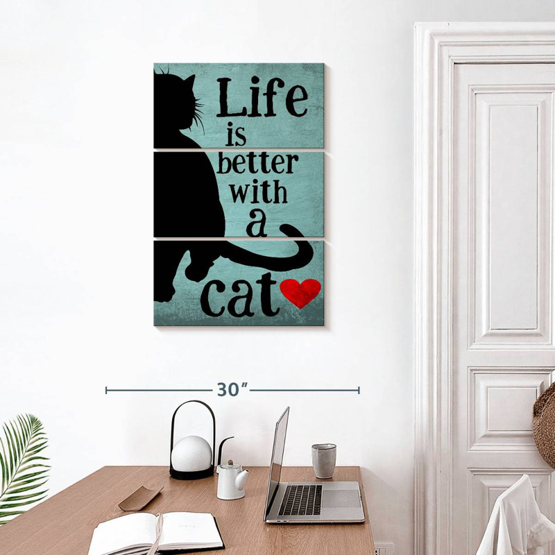 Brampt Life Is Better With A Cat, H 32 po x l 20 po