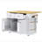 48 Inch Large Kitchen Island With Drop Leaf,Power Outlet,Internal Storage Rack,Rolling Kitchen Storage Cart On 5 Wheels With 5 Open Side Racks For Kitchen,Dining Room(Not Include Stools)-1990667877