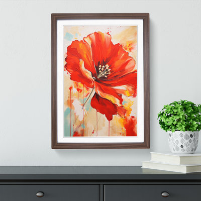 Poppy Flower Expressionism No.2 - Framed Print