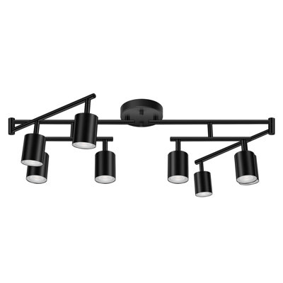 8-Light Matte Black Adjustable Track Lighting Fixture(GU10 Socket, Bulb Not Included)