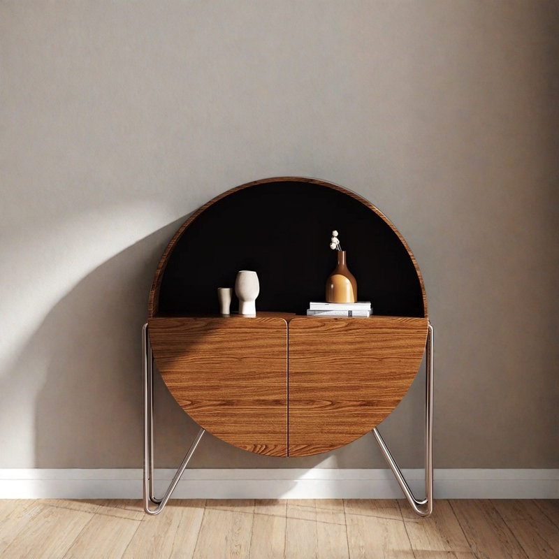 Console Minimalist, Bois brun, H 53,1 po x l 41,3 po x P 13,8 po