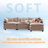 109" Chenille Modular Sectional Sofa with Ottoman, Deep Seat L-Shaped Couch with Side Pockets & 5 Pillows-1528537794