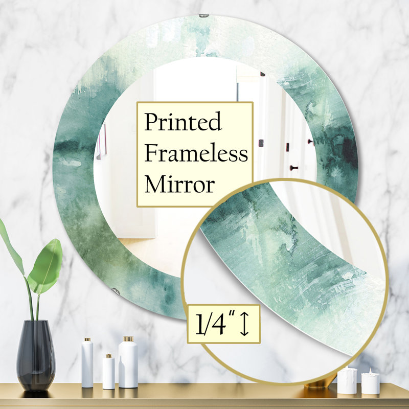 Miroir de salle de bain, H 23,6 po x l 23,6 po, Bleu