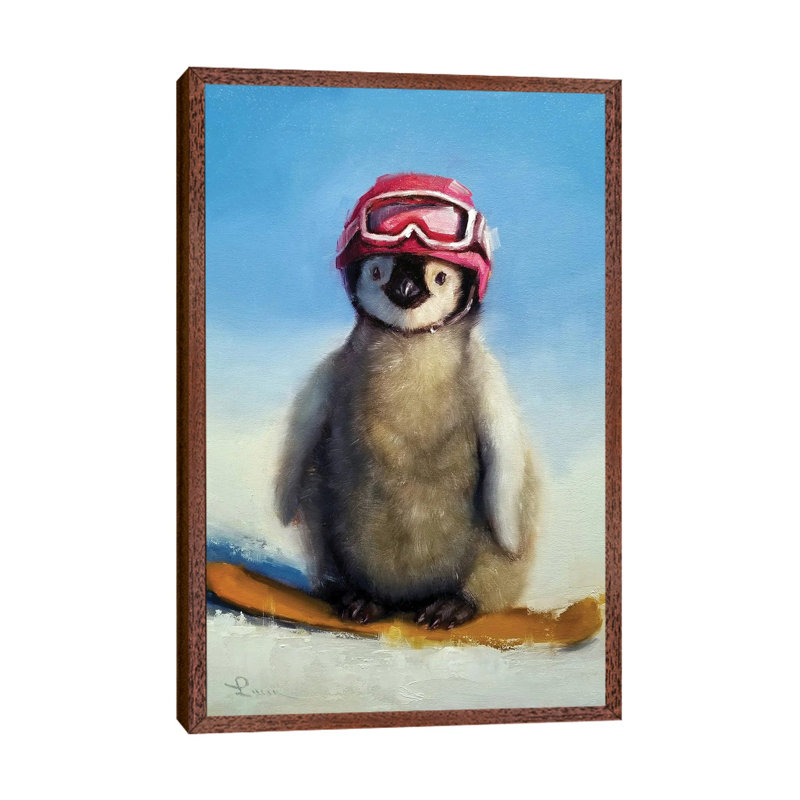 Snowboard Chic by Lucia Heffernan - Painting on Canvas, 66.04cm H x 45.72cm W x 3.81cm D, Brown Framed