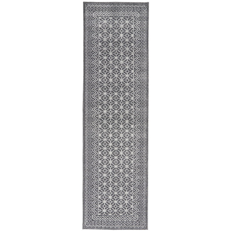 Tapis noir Awar, Tapis de couloir 2 pi 3 po x 10 pi