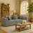 Modular 3-Seat Sectional Sofa, All-Foam Deep-Seat Couch With Textured Chenille, Low-Profile Modern Design, Compressed Shipping & Easy Setup, 111.02" W × 37.01" D × 23.62" H-Grey-638670152
